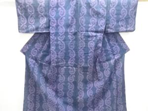 アンティーク　木綿本場久留米絣　抽象模様単衣着物